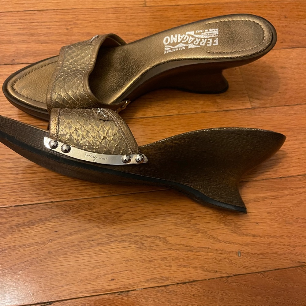 Salvatore Ferragamo size 10B would fit Us 9, in great condition
